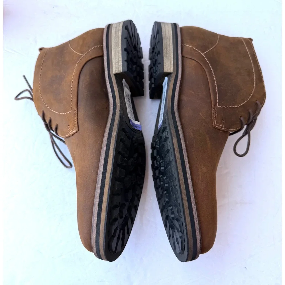Steve Madden Brown Leather Lace Up New Tabriz Chukka‎ Mens 11 Ankle Boots